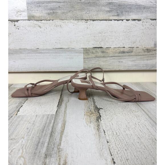 Dolce Vita Women’s 9.5 Tan Baylor Leather Kitten Heel Ankle Buckle Sandal Shoes - Picture 9 of 9